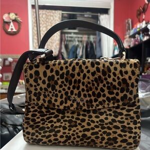 Kate Spade leopard print fur handbag